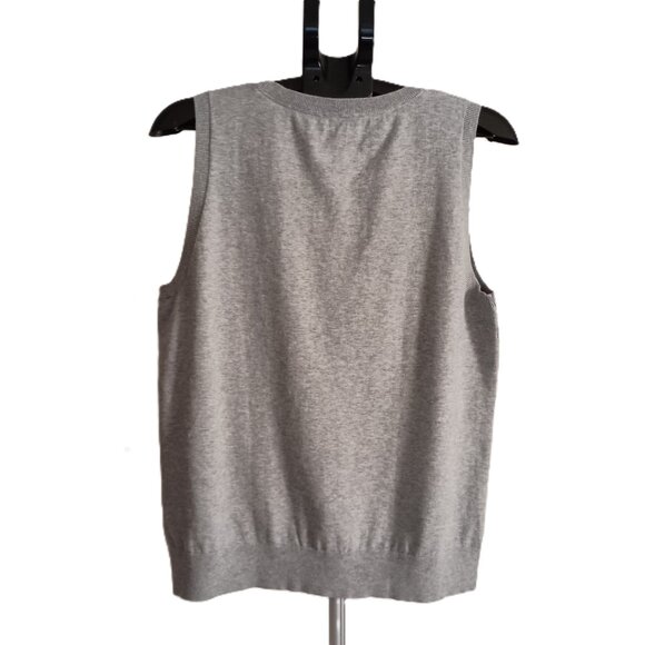 Talbots Women’s Gray Grandpa Style Knit Crew Neck Vest Size XL - Picture 3 of 14